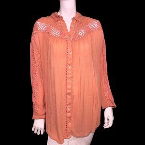 NWT Free People Boho Embroidered Blouse
